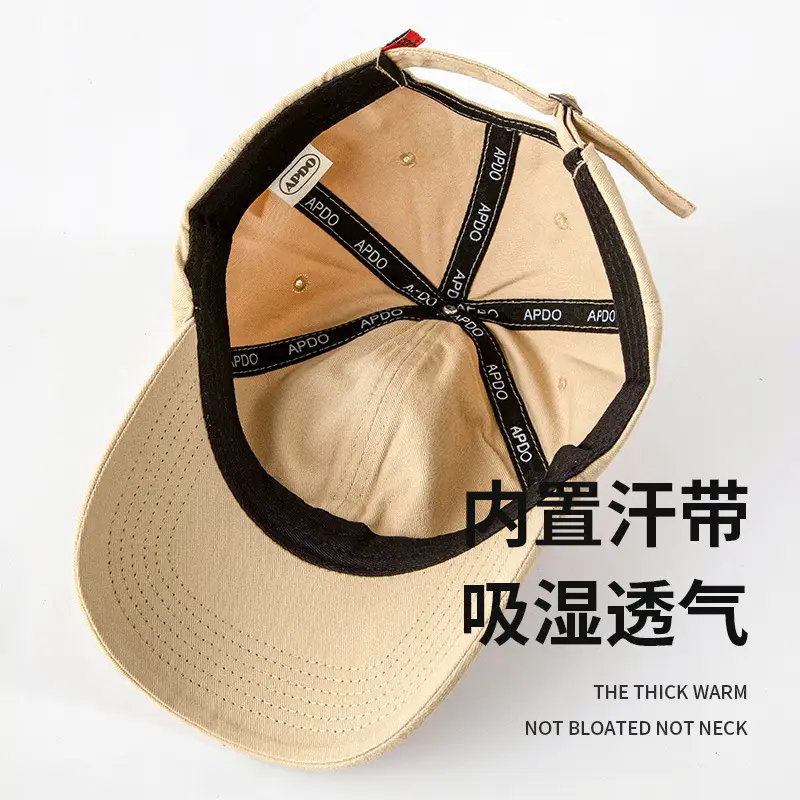 Big Head Embroidered Baseball Cap Winter Suede Black White Blue - Image 8