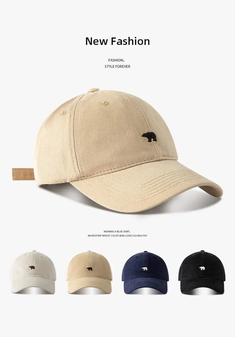 Big Head Embroidered Baseball Cap Winter Suede Black White Blue — feature 1