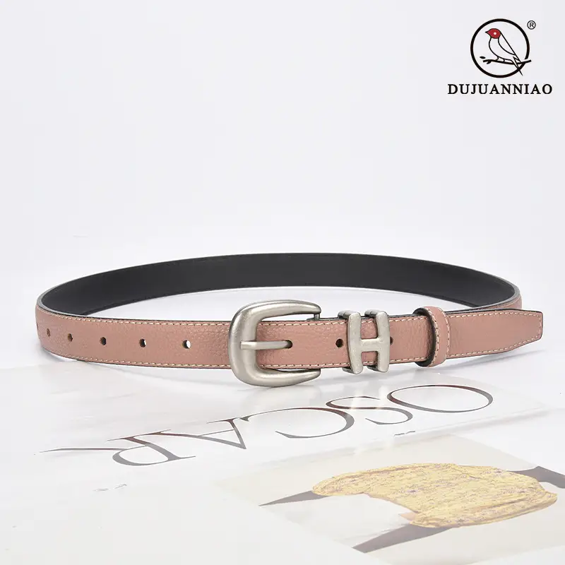 Black Vintage Pin Buckle Genuine Leather Belt for Women