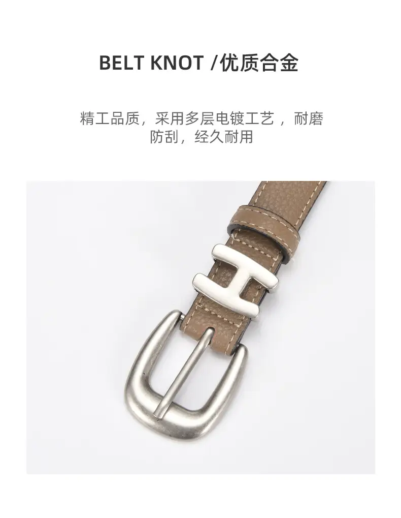 Black Vintage Pin Buckle Genuine Leather Belt for Women — feature 17