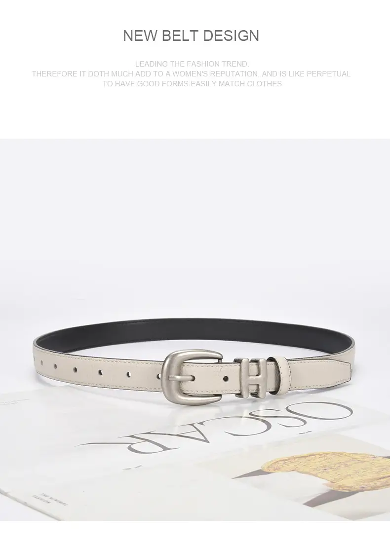Black Vintage Pin Buckle Genuine Leather Belt for Women — feature 22