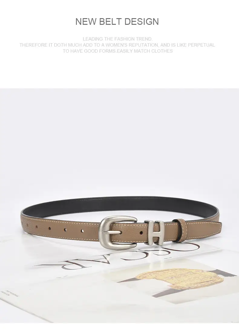 Black Vintage Pin Buckle Genuine Leather Belt for Women — feature 23