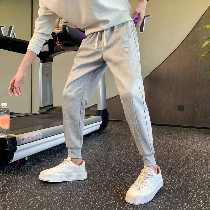 Men Drawstring Leg-toe Sweatpants All Gray - Image 2