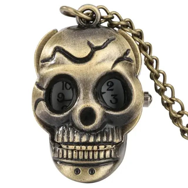 Vintage Bronze Steampunk Pocket Watch with Chain
