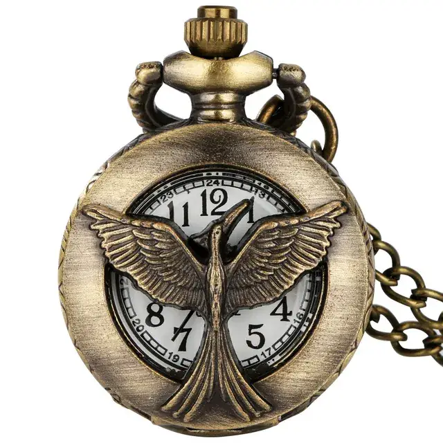 Vintage Bronze Steampunk Pocket Watch with Chain