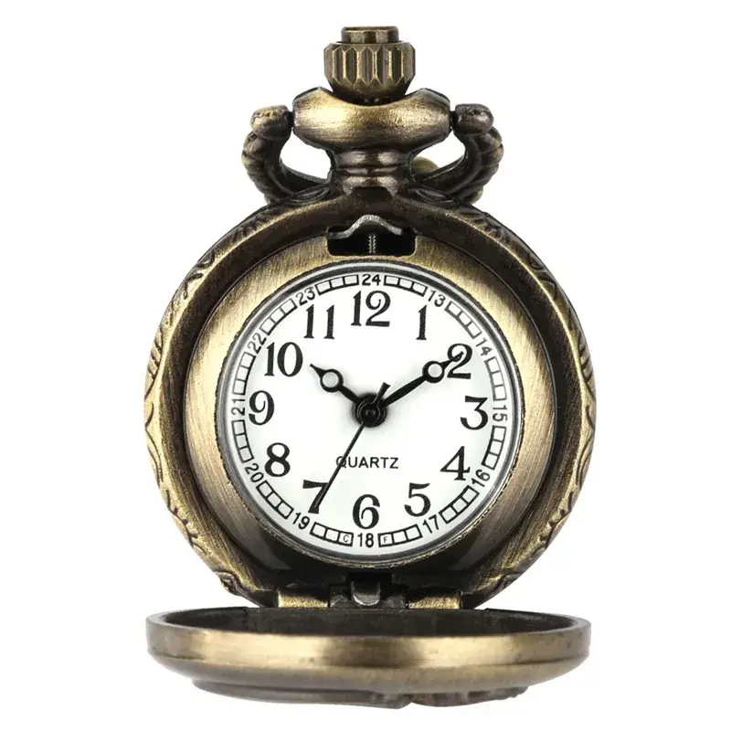 Vintage Bronze Steampunk Pocket Watch with Chain — feature 15