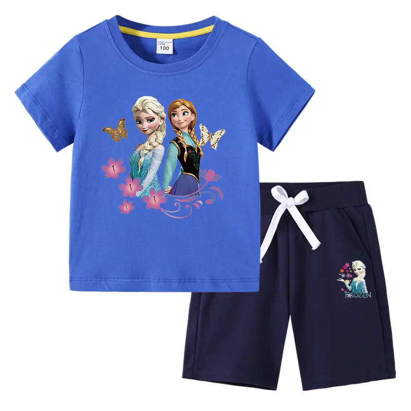 Frozen 2-Piece Kids T-Shirt & Shorts Set Blue - Image 3