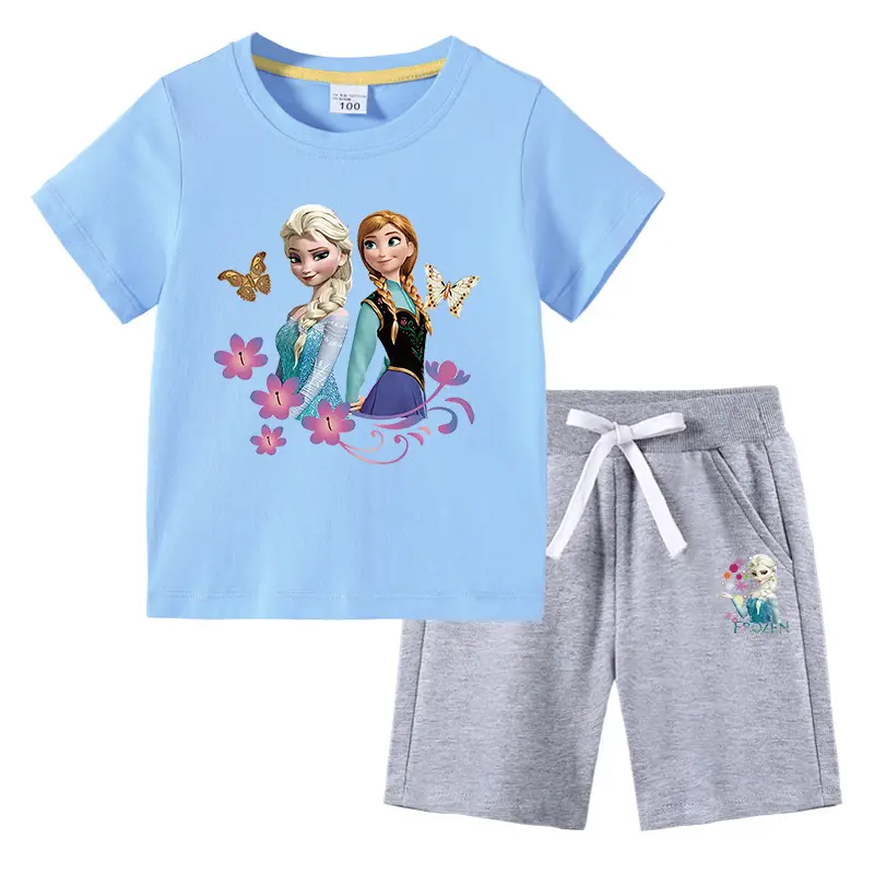 Frozen 2-Piece Kids T-Shirt & Shorts Set Blue - Image 6