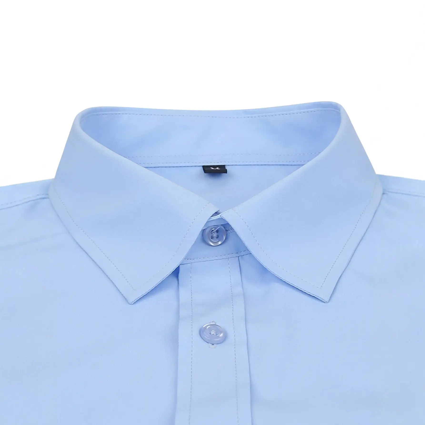 Men's Light Blue Elastic Waist Long Sleeve Shirt - Image 18