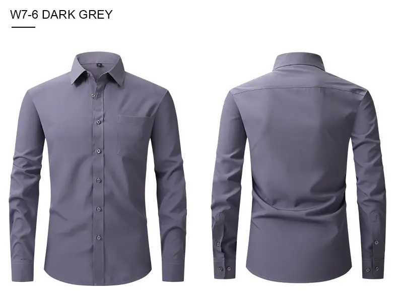 Men's Light Blue Elastic Waist Long Sleeve Shirt — feature 30