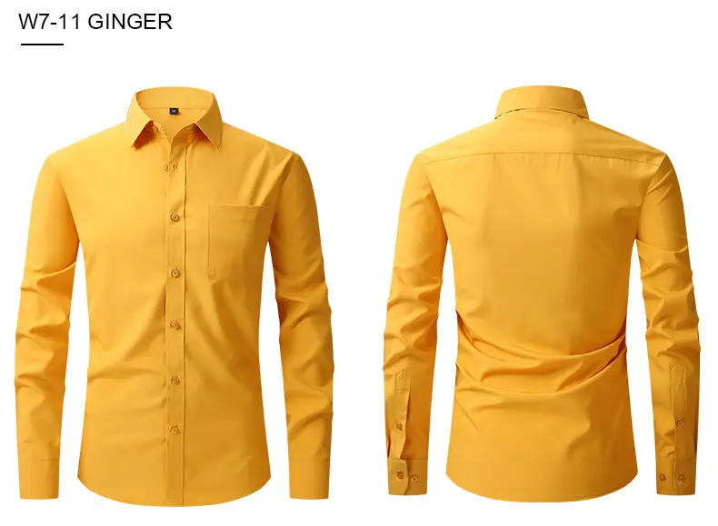 Men's Light Blue Elastic Waist Long Sleeve Shirt — feature 35