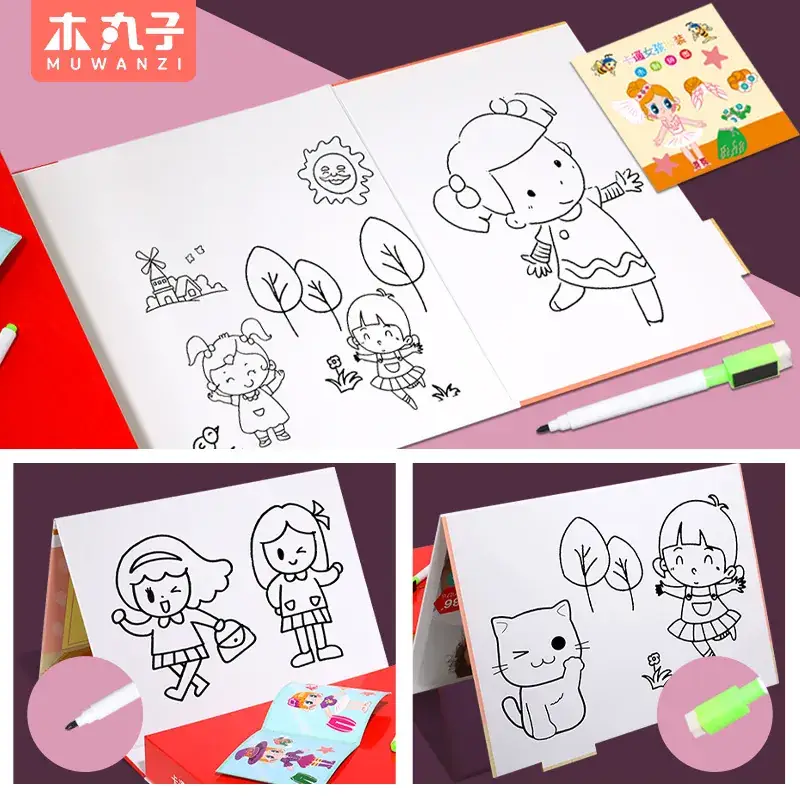 Magnetic Puzzle Toy for Girls Wooden Double-Sided Drawing Board - Image 4