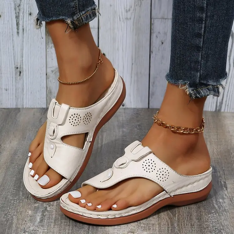Women's Blue Wedge Sandals Large Spring Summer Flats — feature 13