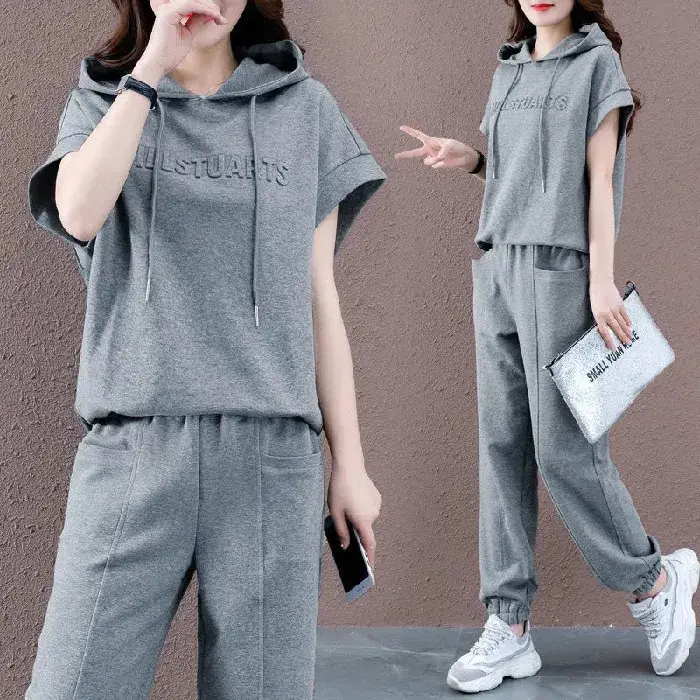 Plus Size Women's Black Hooded Sweatpants Set 2026 - Image 4
