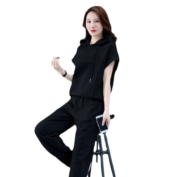 Plus Size Women's Black Hooded Sweatpants Set 2026 - Image 6