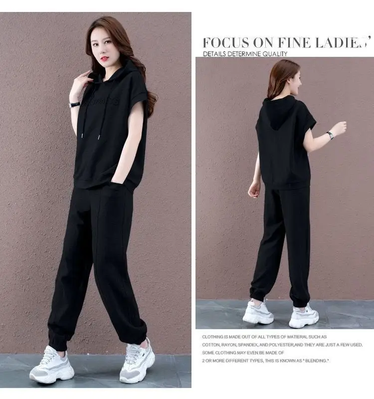 Plus Size Women's Black Hooded Sweatpants Set 2026 — feature 16
