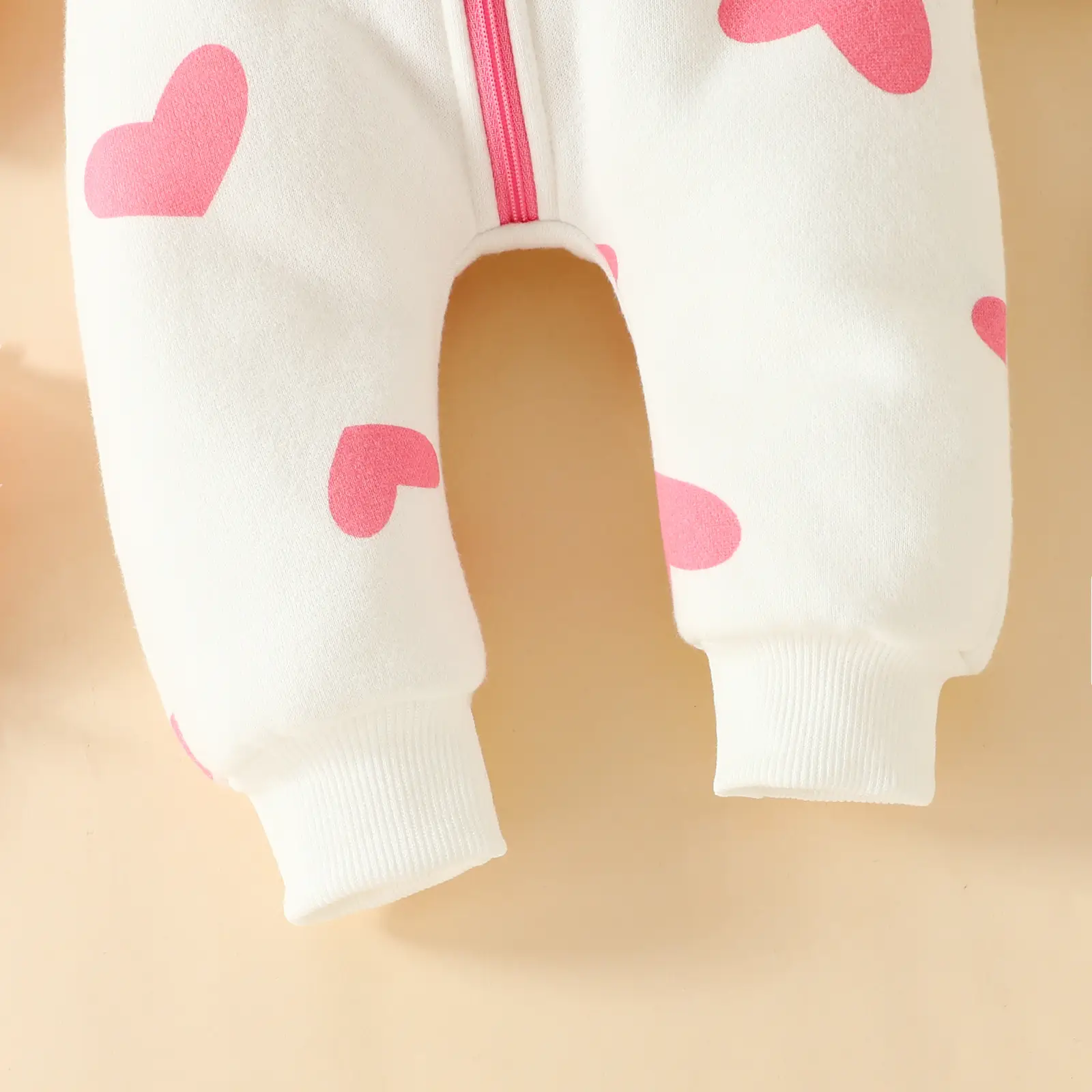 Pink Heart Zipper Hooded Baby Suit for Girls — feature 9