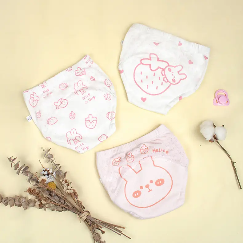 Leak-Proof Baby Potty Training Pants White Blue Design - Image 2