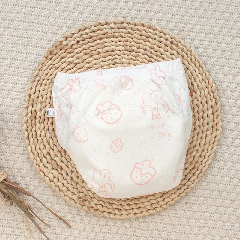 Leak-Proof Baby Potty Training Pants White Blue Design - Image 8