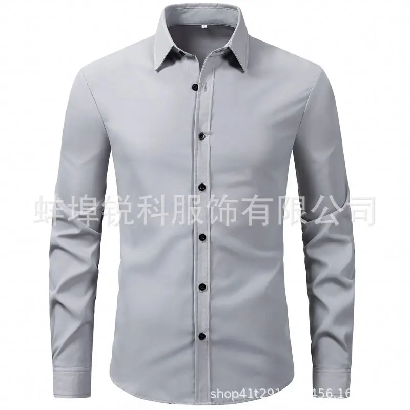 Men's Long Sleeve Plain White Shirt 2025 - Image 4