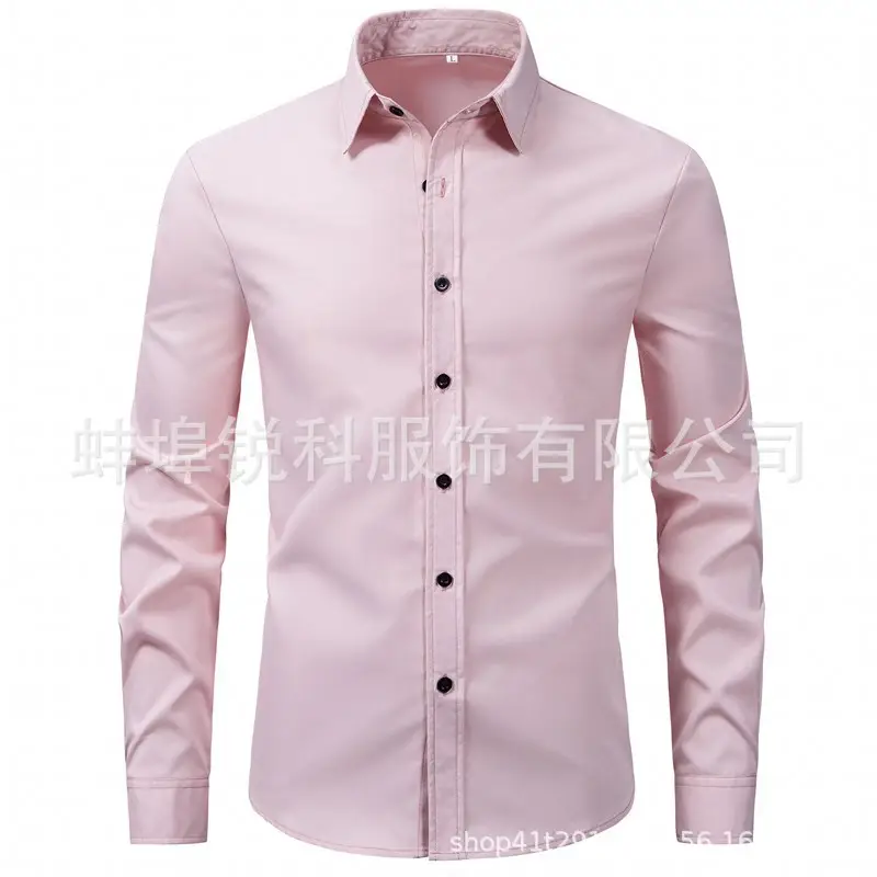 Men's Long Sleeve Plain White Shirt 2025 - Image 5