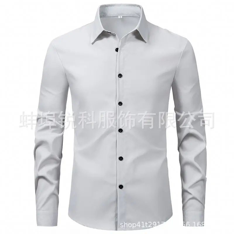 Men's Long Sleeve Plain White Shirt 2025 - Image 9