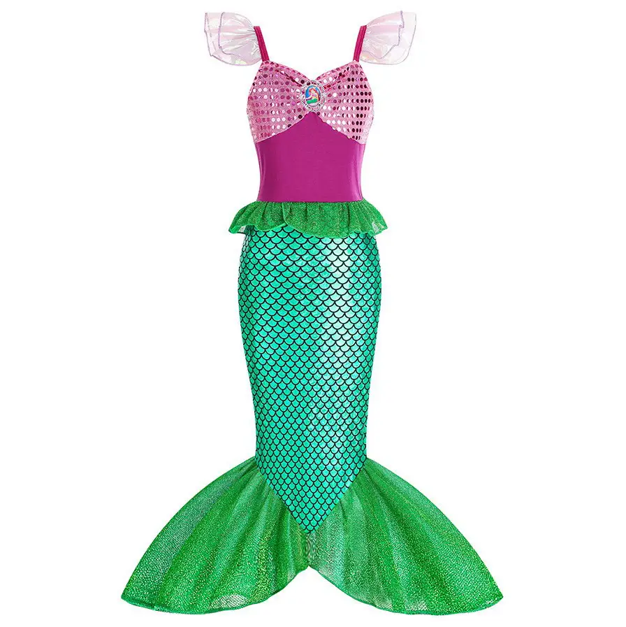 Ariel Little Mermaid Dress Gold Mermaid Skirt Stage Costume - Image 25