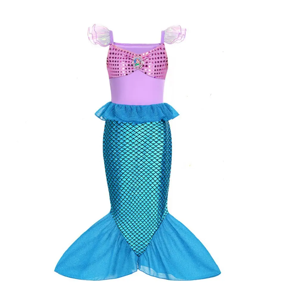 Ariel Little Mermaid Dress Gold Mermaid Skirt Stage Costume — feature 12