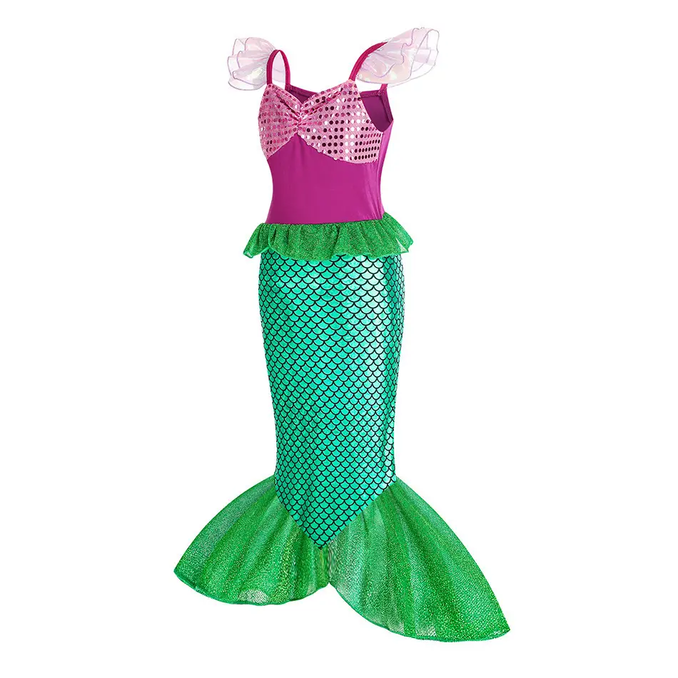 Ariel Little Mermaid Dress Gold Mermaid Skirt Stage Costume — feature 5