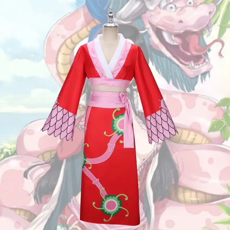 One Piece Female Emperor Red Cheongsam Suit Cosplay Clothing - Image 7