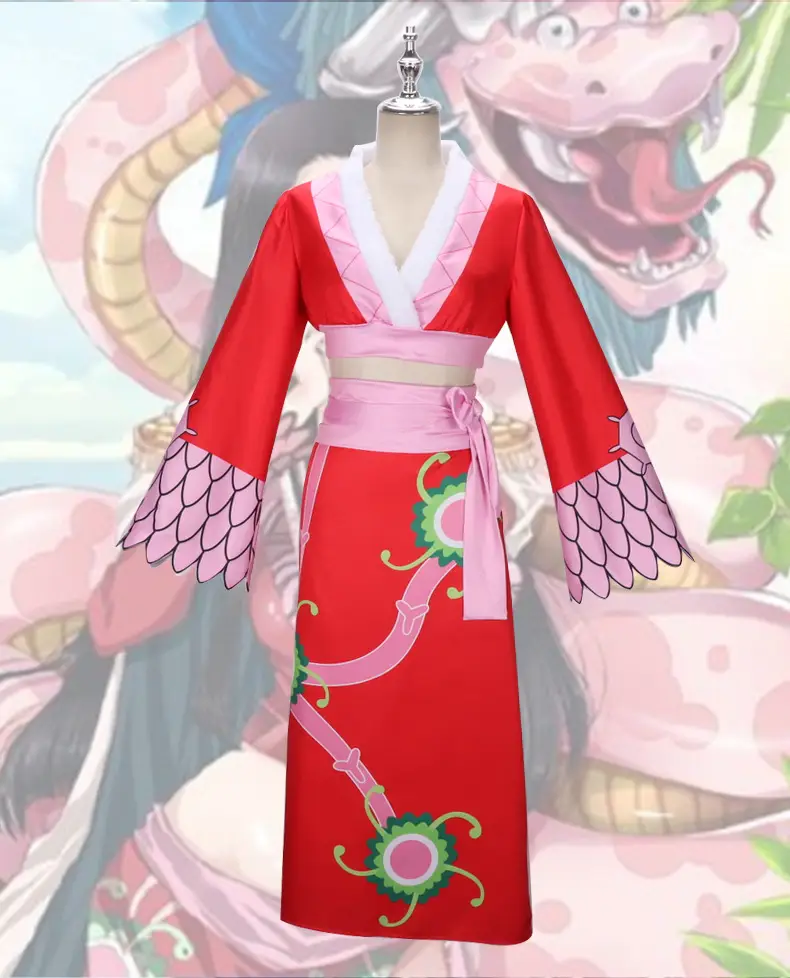 One Piece Female Emperor Red Cheongsam Suit Cosplay Clothing — feature 14