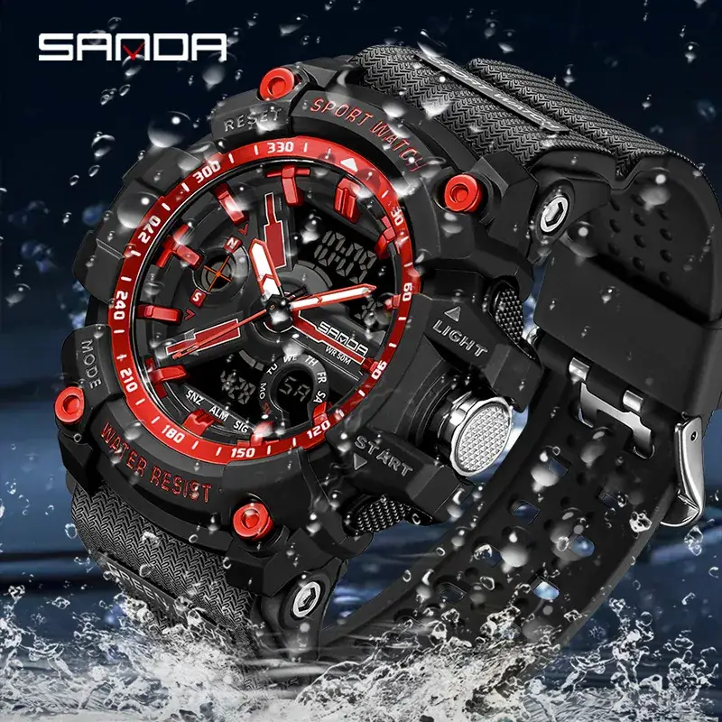Sanda Red LED Digital Sport Watch with Multi-Function Display - Image 35