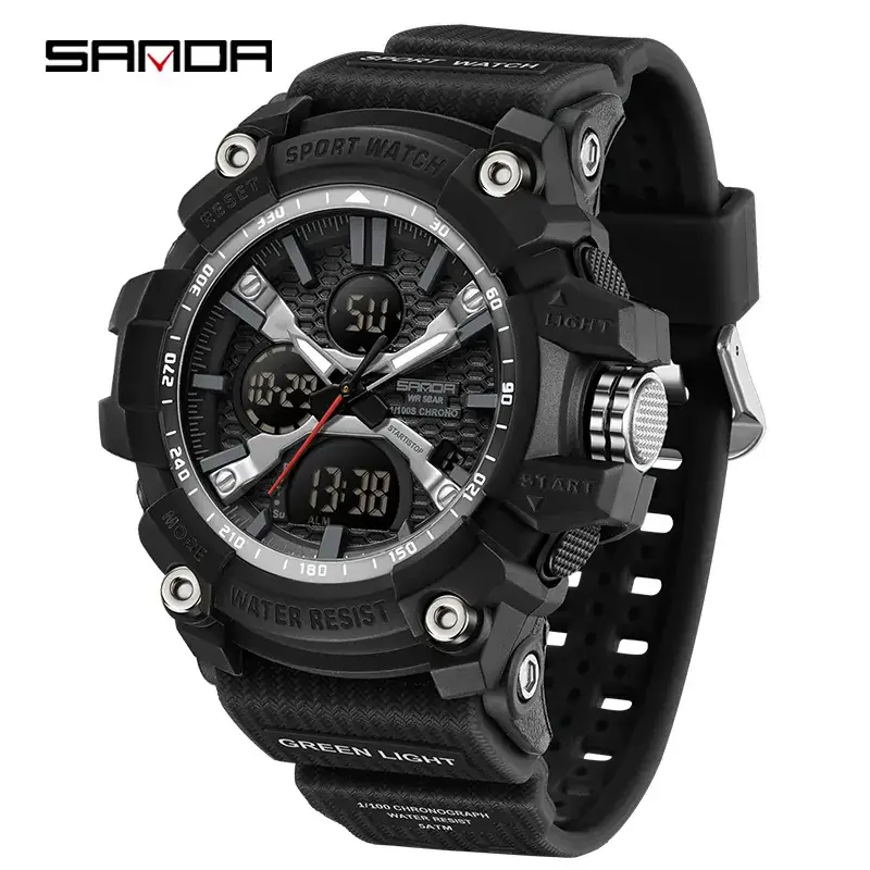 Sanda Red LED Digital Sport Watch with Multi-Function Display - Image 10