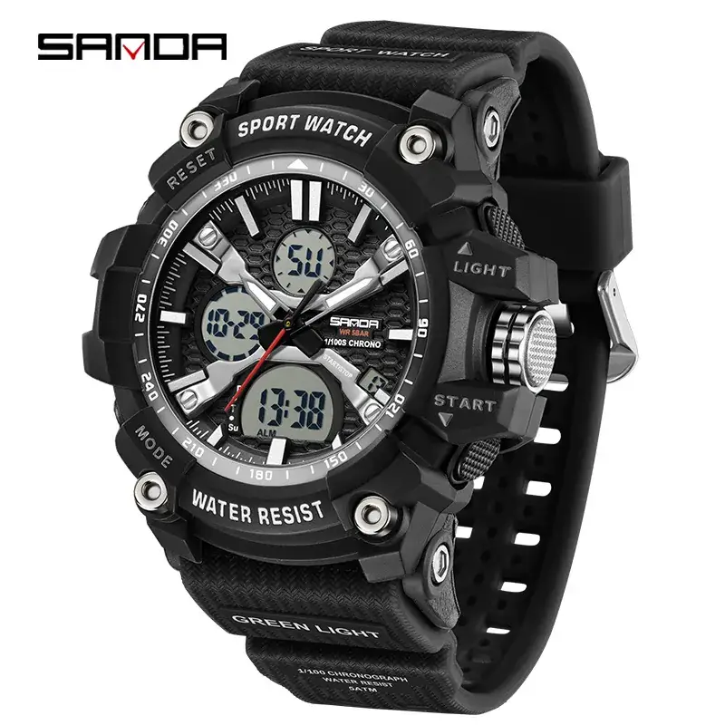 Sanda Red LED Digital Sport Watch with Multi-Function Display - Image 11