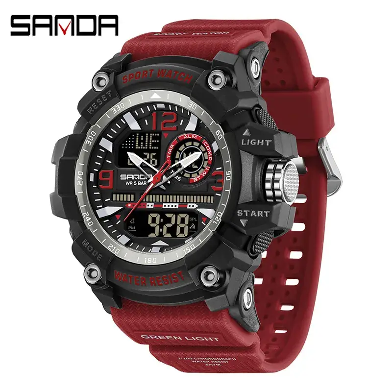 Sanda Red LED Digital Sport Watch with Multi-Function Display - Image 24