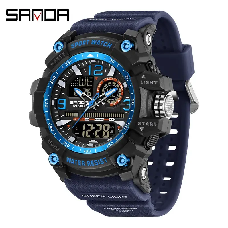 Sanda Red LED Digital Sport Watch with Multi-Function Display - Image 25