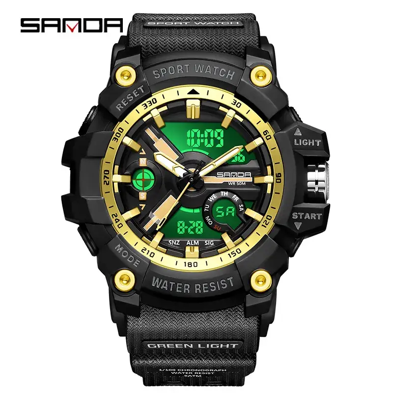 Sanda Red LED Digital Sport Watch with Multi-Function Display - Image 4