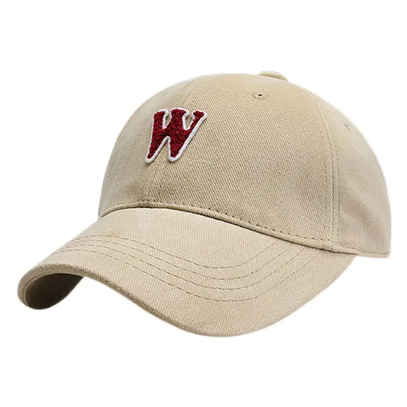 Korean Style W Cap Pure Cotton Beige 54-68CM