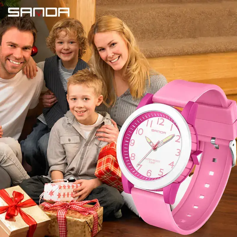 Sanda Cross-Border Kids Watches Waterproof Quartz Fashion Student Couple Watch