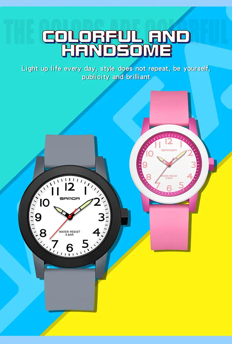 Sanda Pink Silicone Women's Quartz Watch — feature 25