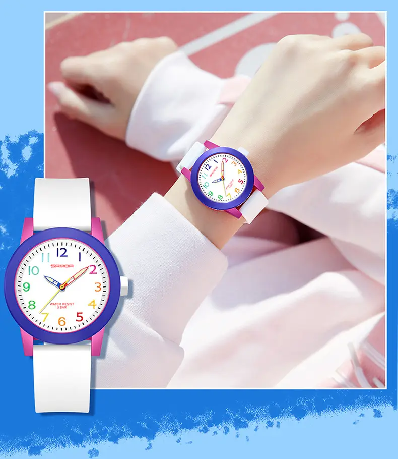 Sanda Pink Silicone Women's Quartz Watch — feature 36