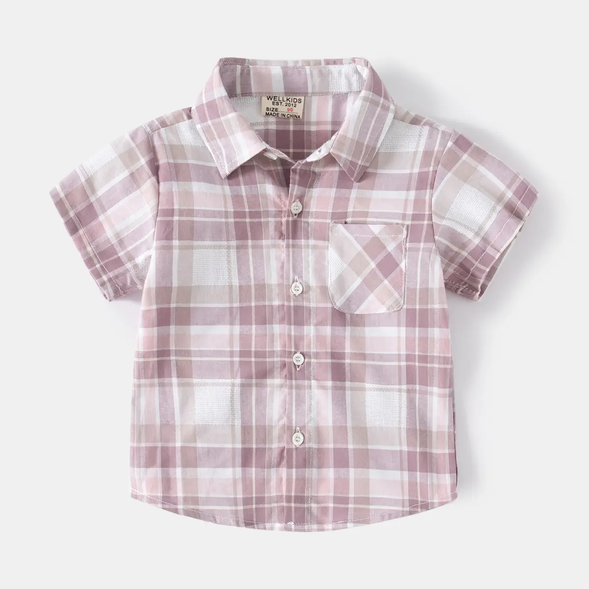 2023 New Summer Boys Plaid Shirt Large - Image 2