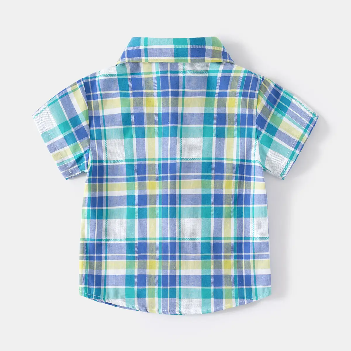 2023 New Summer Boys Plaid Shirt Large - Image 4