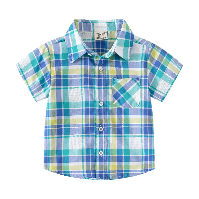 2023 New Summer Boys Plaid Shirt Large - Image 6