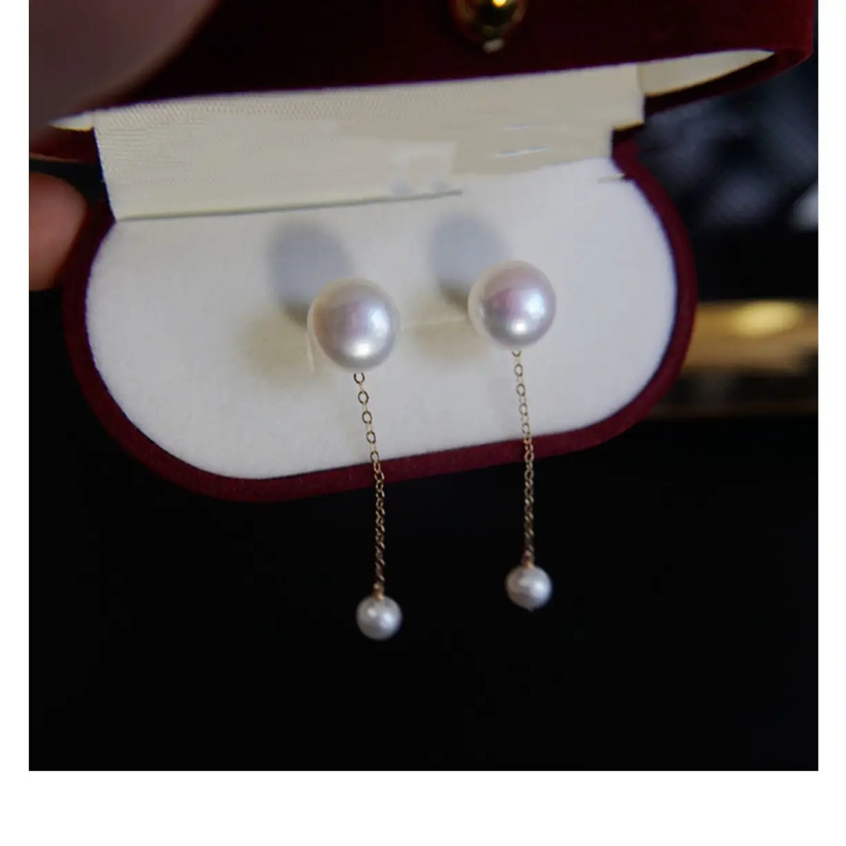 Pearl Tassel Earrings for Women Warm Winter - Image 5