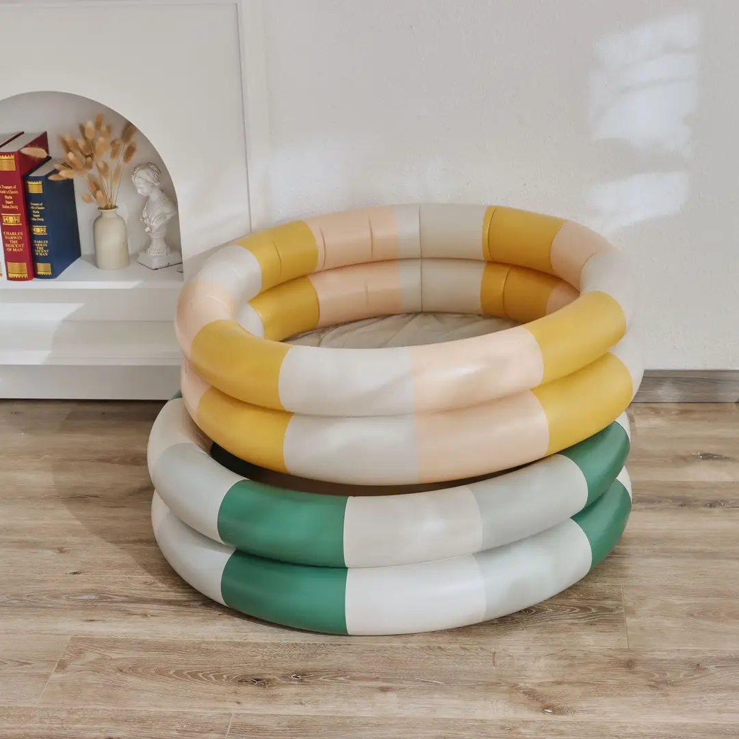 Couple ins Danish retro striped inflatable swimming pool baby dinosaur pool thickened household Marine Ball pool