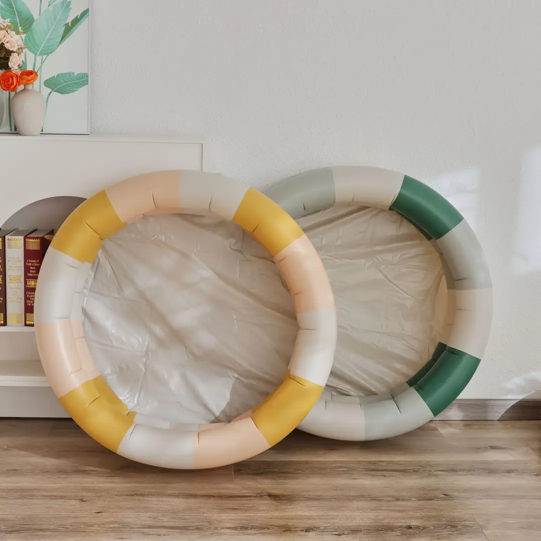 Couple ins Danish retro striped inflatable swimming pool baby dinosaur pool thickened household Marine Ball pool — feature 4
