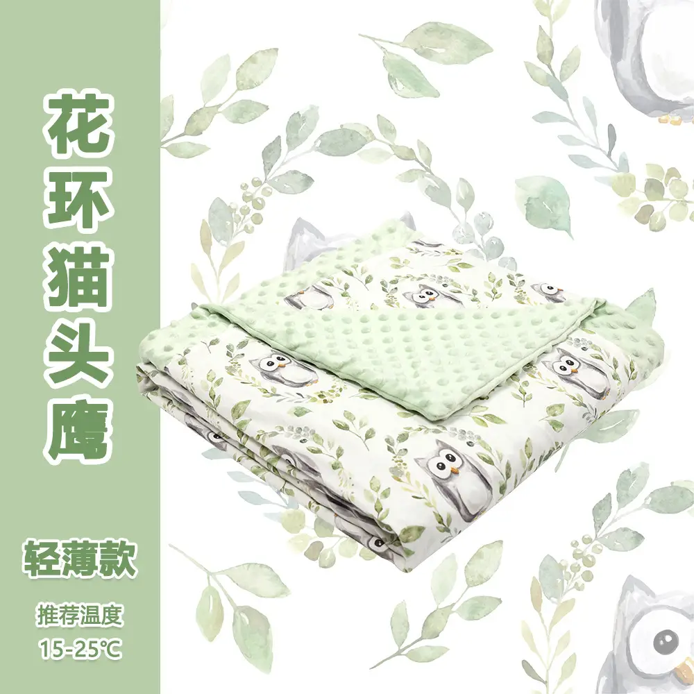 Pink Cartoon Baby Blanket with Soft Bean Cover