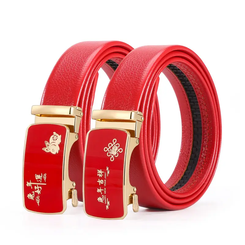 Chinese Red Rabbit Belt for Men Middle Age