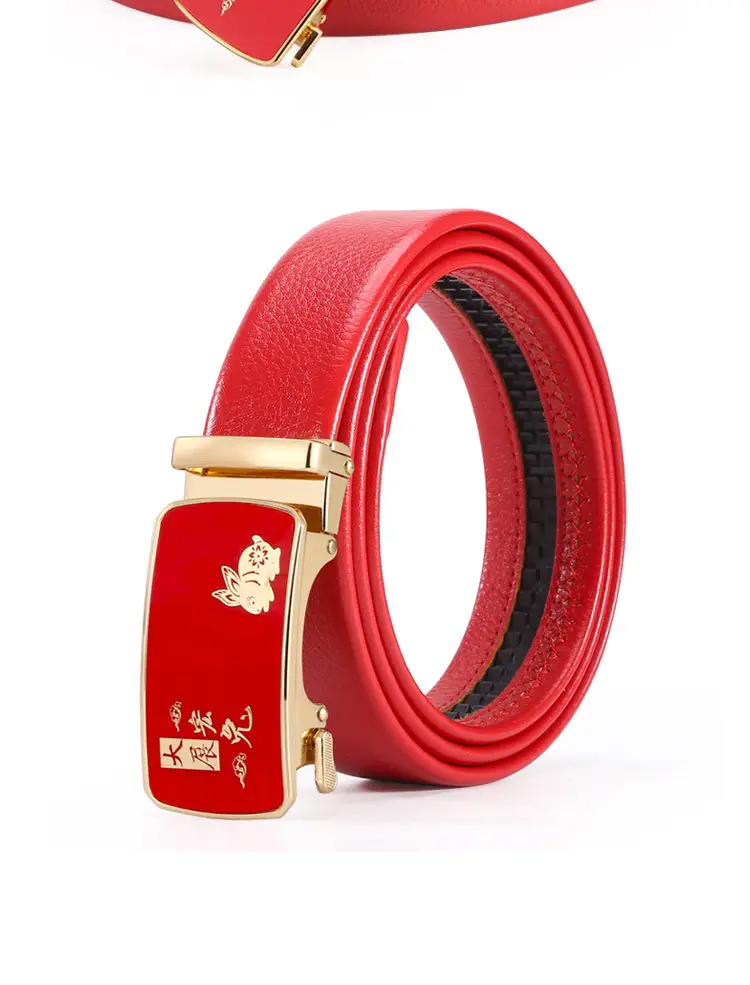 Chinese Red Rabbit Belt for Men Middle Age — feature 13
